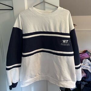 White Fox Boutique White and Blue Sweatshirt